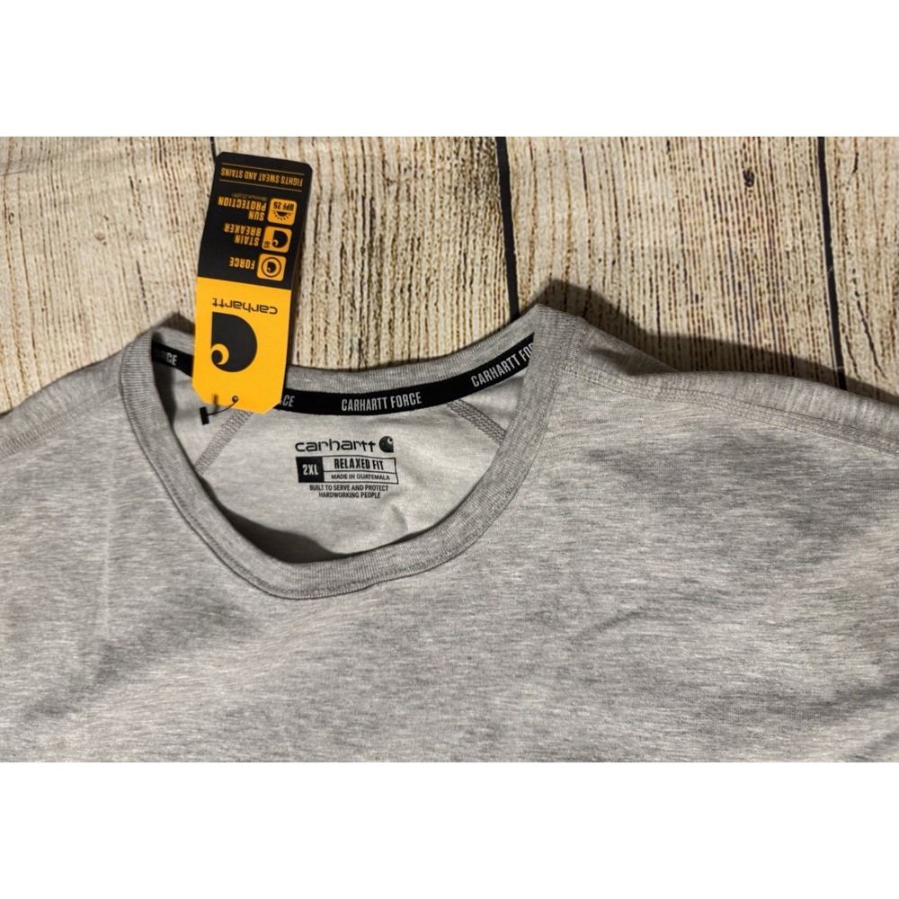 Carhartt Force T-Shirt Heather Gray Relaxed Fit Short Sleeve Pocket Sz 2XL GTb13 - Picture 5 of 7